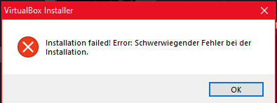 Virtualbox Installation Error