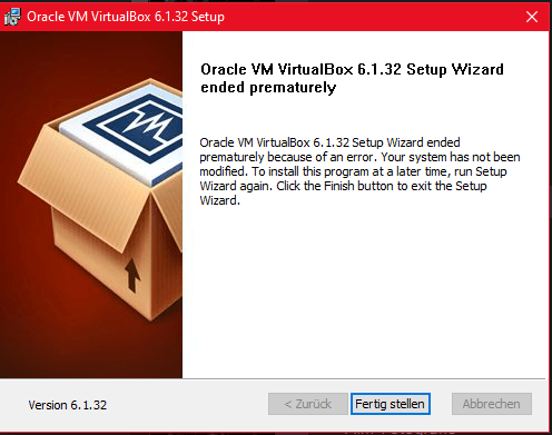 Virtualbox Setup Wizard